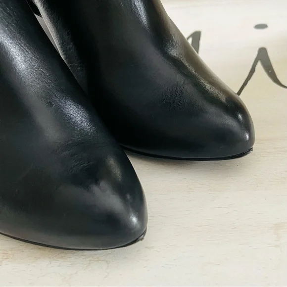 TORY BURCH Linette Smooth Leather Tall Black Wedge Knee High Riding Boots 8.5 - Picture 13 of 16